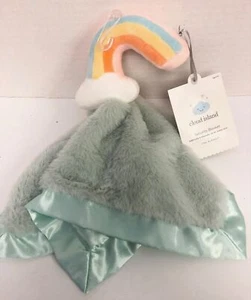 Cloud Island RAINBOW Security Blanket Lovey Green Satin NWT Plush Baby LC - Picture 1 of 2
