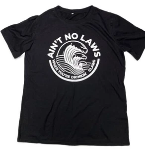 Camiseta negra Ain't No Laws When You're Drinking Claws para mujer con garras blancas talla L - Imagen 1 de 4