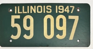 Illinois 1947 Fiberboard Nummernschild # 59 097 - Bild 1 von 1