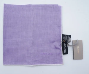 NWT TOM FORD Purple Solid Cotton Pocket Square Italy 15x15 - Picture 1 of 4