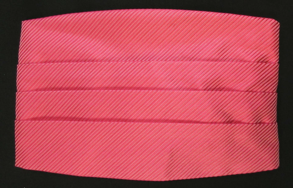 Nuevo Para hombres Rosa Rayas Faja Baile de graduación Formal Boda Ajuste Todo (27-50" Cintura)  Foto 1 de 1