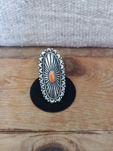 Navajo handgefertigter Sterlingsilber und stachelige Auster Ring; Größe 8; RG5-8 - Bild 1 von 2