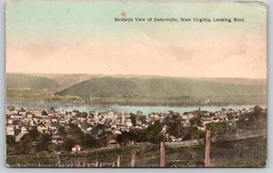 Postcard Birdseye View of Sistersville West Virginia Looking West - Picture 1 of 2