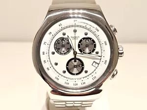 RETRO RARE BIG 47mm  SPORT RACING MEN'S CHRONOGRAPH QUARTZ WATCH "SWATCH" IRONY - Picture 1 of 15