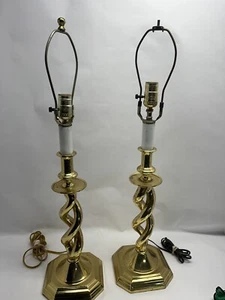 Vintage Messing Zopf Twist Tischlampe Mid Century 2er Set getestet #10 - Bild 1 von 7