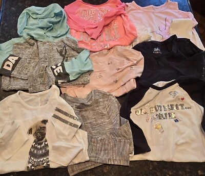 Girls Justice Youth Large Lot Long Sleeve Shirts Size 6 Hoodie Crew Neck - Image 1 of 4