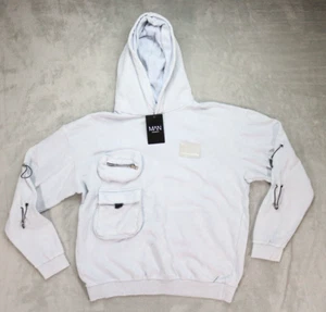 NUEVO Para hombres BooHoo Hombre Vol 1/1 Pullover Sudadera con Capucha Grande - Imagen 1 de 8