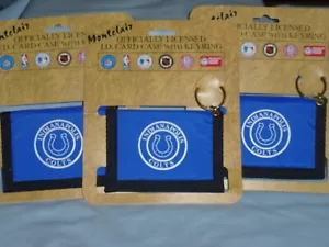 INDIANAPOLIS COLTS Nylon I.D. CARD CASE with KEYRING Lot of 3 NIP by Rico - Picture 1 of 5