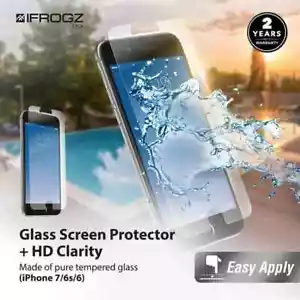 Genuine IFROGZ Tempered Glass Screen Protector for Apple iPhone 8 iPhone 7 - Picture 1 of 3