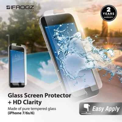 Genuine IFROGZ Tempered Glass Screen Protector for Apple iPhone 8 iPhone 7 - Image 1 of 3