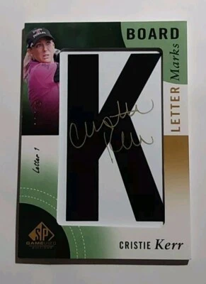 2014 14 UD SP Game Used Edition Cristie Kerr Leaderboard Letter Marks Auto 06/35 - Image 1 of 2