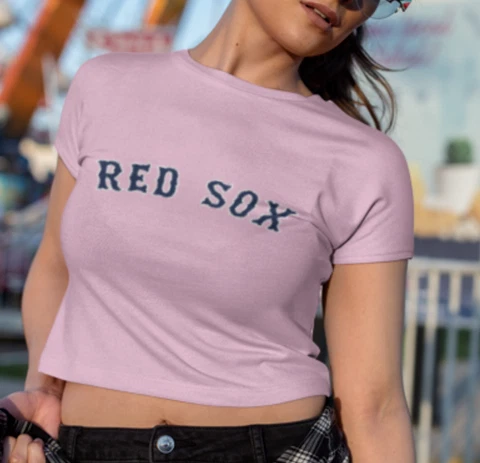 Red Sox Baseball Crop Top Womens,xs,sml,xl,2xl,Fan Gift Crop Top,pink crop top Cover