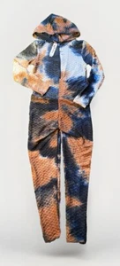 NWT Tie Dye Stretch Jumpsuit Hood Womens L/XL Scrunch Butt Catsuit Bodysuit - Picture 1 of 12
