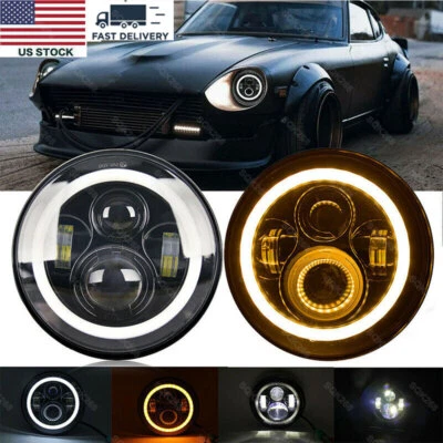 2pc 7Inch LED Headlights For Datsun 240Z 260Z 280Z 280ZX 1970-78 H4 Bulb Replace - Image 1 of 4