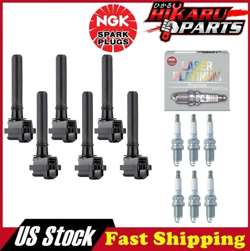 6x bujías NGK y 6x bobina de encendido para Dodge Magnum Chrysler Plymouth 3,5 L V6 Foto 1 de 4
