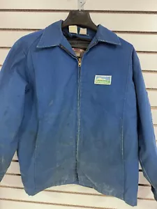 VTG Farmland Unitog Farmer Blue Canvas Work Jacket Snap Size 44R USA Made BLH - Picture 1 of 5
