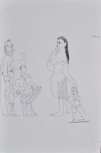 Pablo PICASSO: Junge Mutter und Kind, LITHOGRAPHIE Erotik signiert - Bild 1 von 11