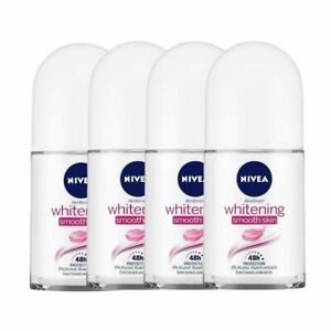 Nivea Whitening Smooth Skin Women Roll On 50ml x 4 (Pack of 4 Roll-On) Free Ship