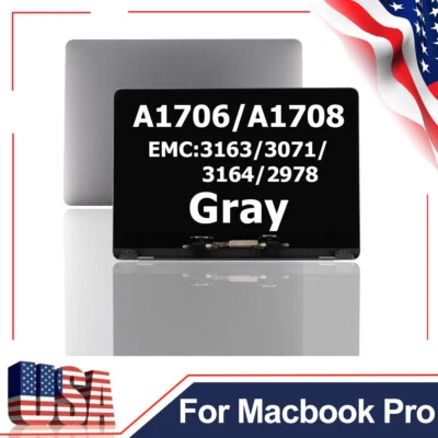 Gray LCD Screen+Top Cover Replacement Part For Macbook Pro A1706/A1708 2016-2017 - Image 1 of 4