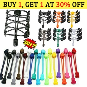 No Tie Elastic Lock Lace System Lock Schuh Schnürsenkel Schnürsenkel Läufer Kinder Erwachsene UK - Bild 1 von 35