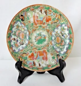 "Antiguo plato medallón rosa porcelana china de 5 1/4" - Imagen 1 de 12