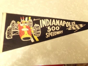 Vintage  1960s Indianapolis Motor Speedway Auto Races Pennant Felt Advertising - Picture 1 of 5