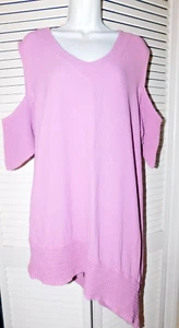 Cottonways Size 3 Violet All Cotton Gauze Crochet Off Shoulder Womens Dress - Picture 1 of 15