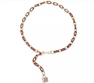 STEVE MADDEN Resina Cadena Eslabón Mujer Cinturón Delgado - M/L -Marrón Foto 1 de 4