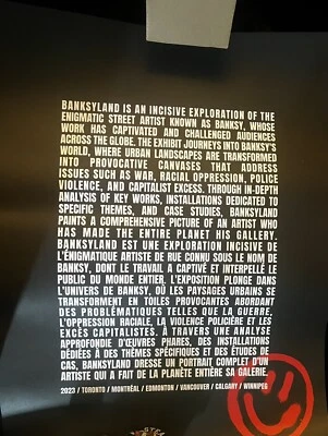 Banksyland LE 2023 Vancouver Event Poster Banksy Street Artist Red Happy Face - Image 1 of 3