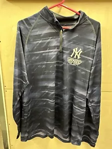 NY Yankees Mens XL Blue Under Armour Quarter Zip Pullover MLB - Picture 1 of 3
