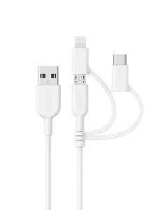 Anker PowerLine II 3-in-1 Cable, Type C/Micro USB Cable for iPhone - Picture 1 of 4