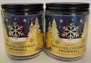 BATH & BODY WORKS (LOT OF 2) WHITE BARN FROSTED COCONUT SNOWBALL SCENTED SINGLE - Picture 1 of 6