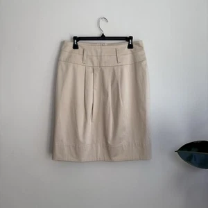 Falda Hugo Boss Beige Lápiz Recta Hasta la Rodilla Mezcla Algodón Talla 12 - Imagen 1 de 6