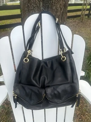 HENRI BENDEL Nueva York Edgy Negro Cuero Suave Cartera Bolso de Mano Bolso de Hombro Raro Foto 1 de 4