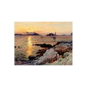 Stampa su Tela su Carta Poster o Quadro Jean Baptiste Olive Soleil couchant sur - Bild 1 von 2