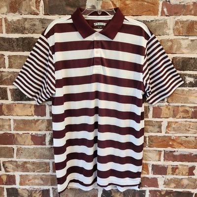 Рубашка поло Tabasco Sport 032 сухая с коротким рукавом в полоску мужская размер большой бордовый  - Изображение 1 из 4
