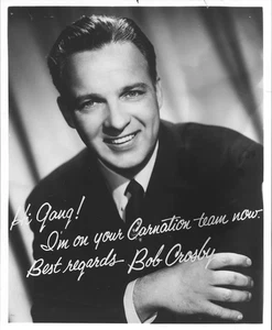 Foto De Colección Años 40 Bob Crosby Banda Líder Clavel Lácteos Foto Promocional 8x10 - Imagen 1 de 1