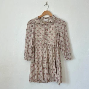 Zara Kids – Girls Floral Metallic Button Up Babydoll Dress Size 10 - Picture 1 of 10