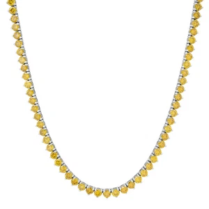 10Ct Round Cut Lab Created Diamond Tennis Necklace 14K Yellow Gold Plated 18" - Picture 1 of 3