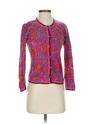 Sigrid Olsen Women Pink Silk Cardigan S Petites - Image 1 of 4