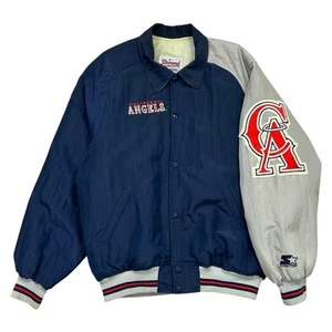 VTG 90s MLB CALIFORNIA ANGELS STARTER DIAMOND COLLECTION SATIN JACKET SIZE M - Picture 1 of 8