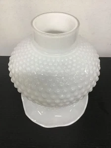 VINTAGE Hobnail Milk Glass Light Shade w Ruffled Rim  - Picture 1 of 6