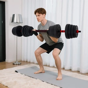 UK Dumbbell Barbell Weights Set Adjustable Plates HomeGym Workout 40kg 30kg 20kg - Picture 1 of 25