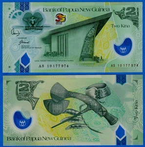 Papua New Guinea 2 Kina 2010 P-38 UNC Comm Polymer  - 35th Anniv of Independence - Picture 1 of 4