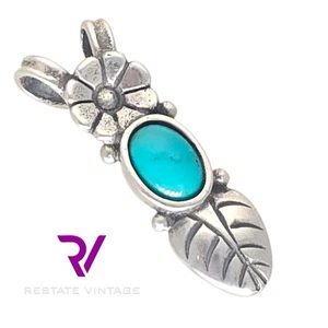 Colgante Flor Turquesa Pequeño Plata Esterlina Carolyn Pollack Relios Como Nuevo - Imagen 1 de 4