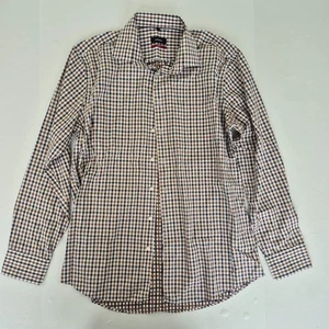 Camisa SEIDENSTICKER 16 Marrón Para Hombre Manga Larga Botones Cuadros Moderna - Imagen 1 de 11
