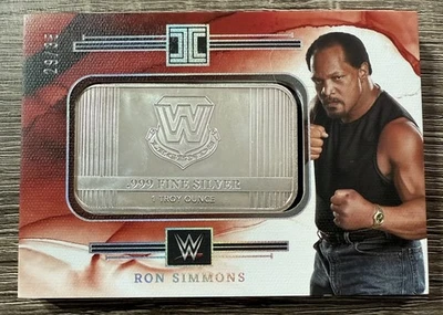 2023 Panini Impeccable WWE Ron Simmons .999 Fine Silver Bar 1 TROY OUNCE  /35 Oz - Image 1 of 2