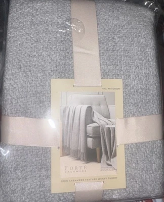 Dawson Forte Cashmere Throw Sterling 74,5 pulgadas por 55,5 pulgadas nuevo en bolsa Foto 1 de 2