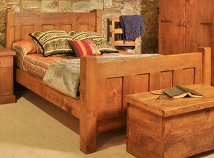 SOLID RUSTIC SAWN PLANK KING 5FT BED FRAME | HANDMADE - Picture 1 of 2