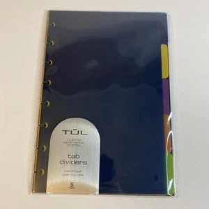 TUL Discbound Tab Dividers, Junior Size, Assorted Colors, 5 Tabs - Picture 1 of 5